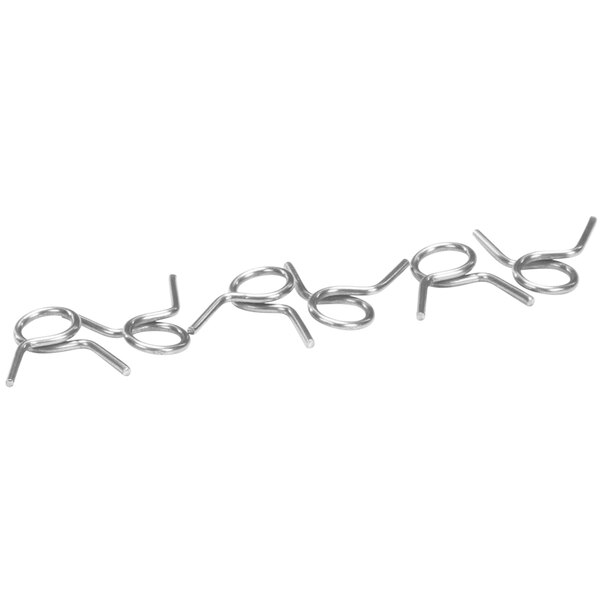 A group of stainless steel Cornelius spring clamps.