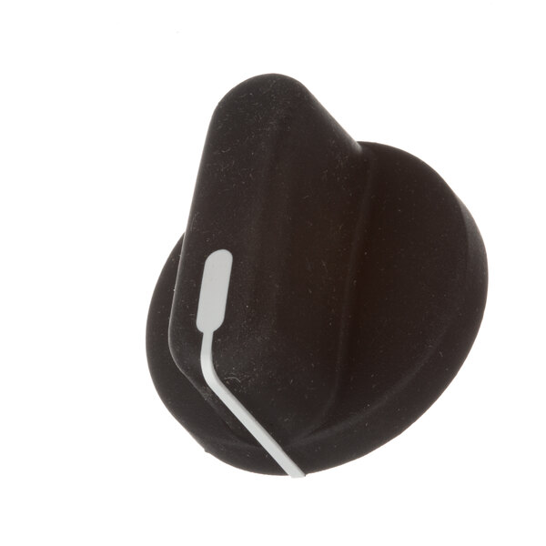 A black plastic Groen 123100 knob with a white cord.