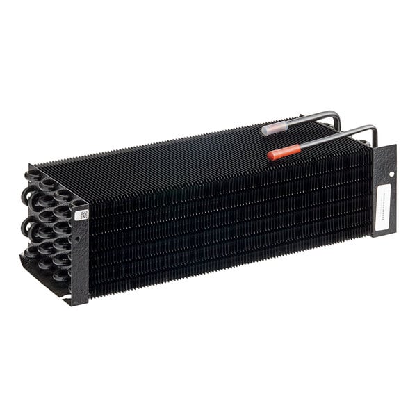 A Traulsen evaporator coil with black rectangular tubes.