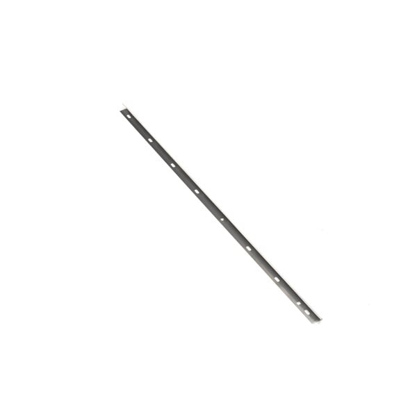 A long thin metal strip with holes at each end.