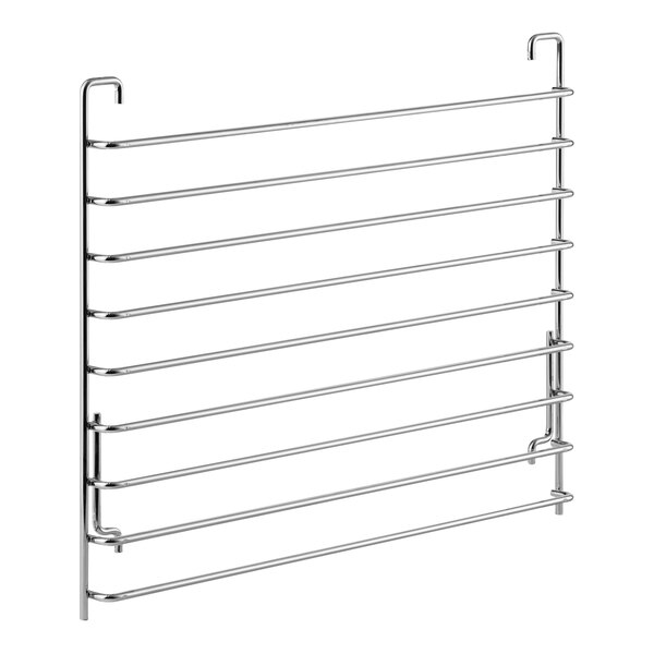 Two metal Blodgett rack supports with many metal rods.
