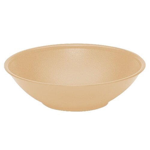 A beige Cambro salad bowl.