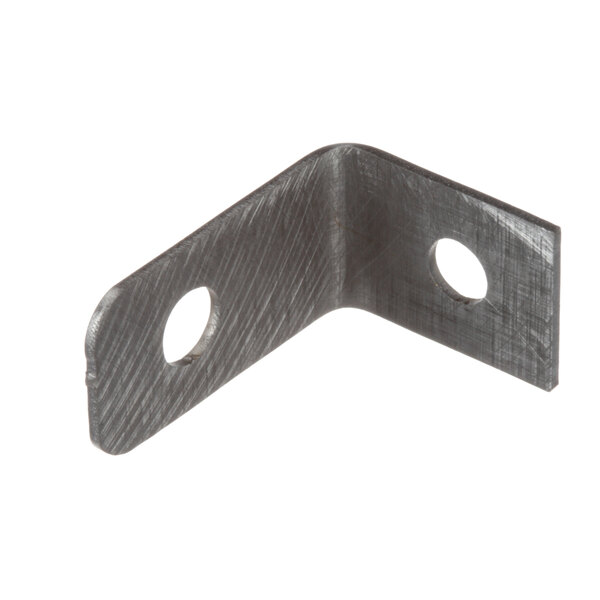A black metal Frymaster front hi-limit holding bracket with holes on the side.
