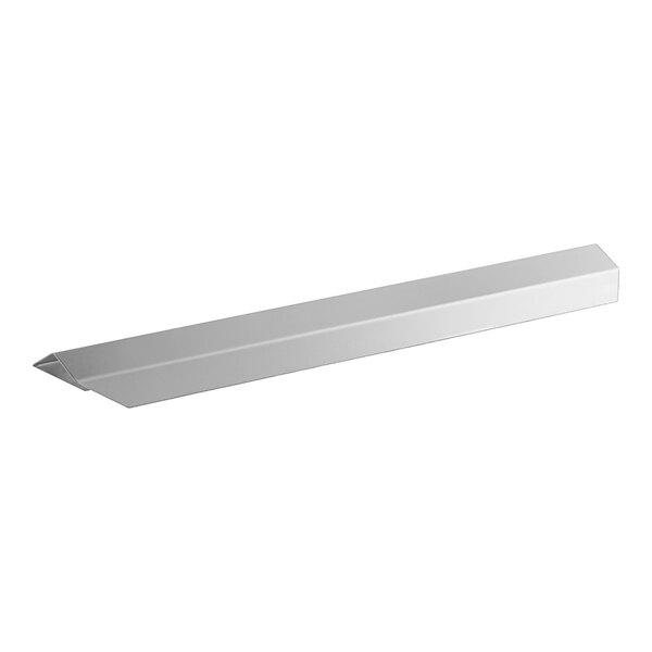 A white metal rectangular strip with a long handle.