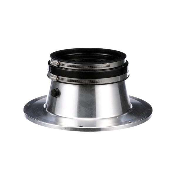 A stainless steel Salvajor top housing insert with a black ring.