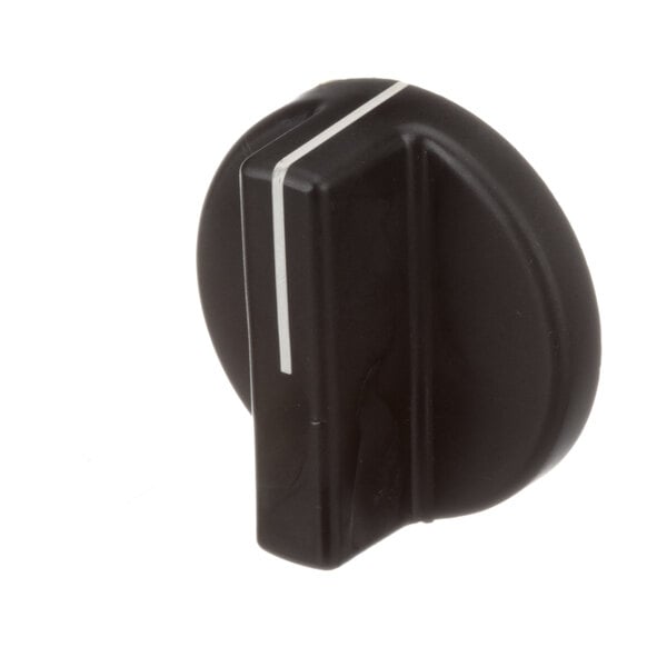 A black knob with a white stripe.