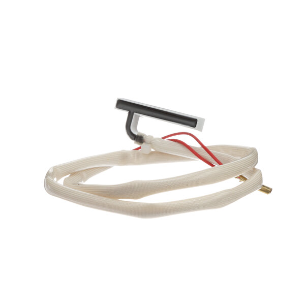A white wire with a black handle.
