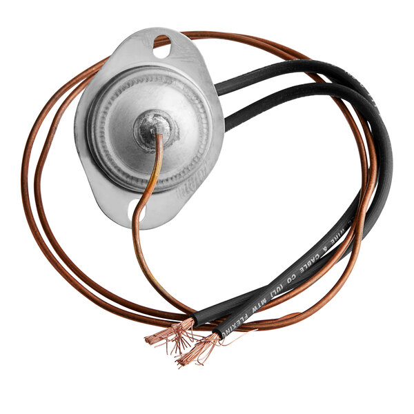 A close-up of a Cleveland Hi-Limit with wires attached.