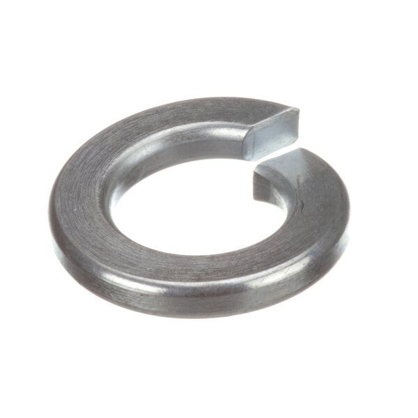 A close-up of a Vulcan metal lock washer with a hole in it.