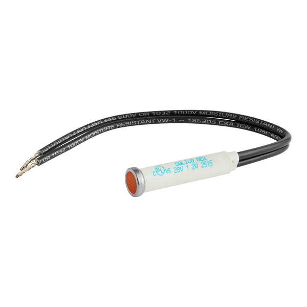 An indicator light with attached wires labeled as a Southbend 1177565 Ind Light 24v.