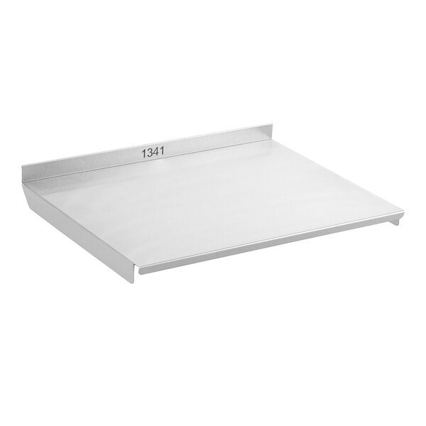 A stainless steel outfeed shelf for a commercial oven, labeled with the number 1341.