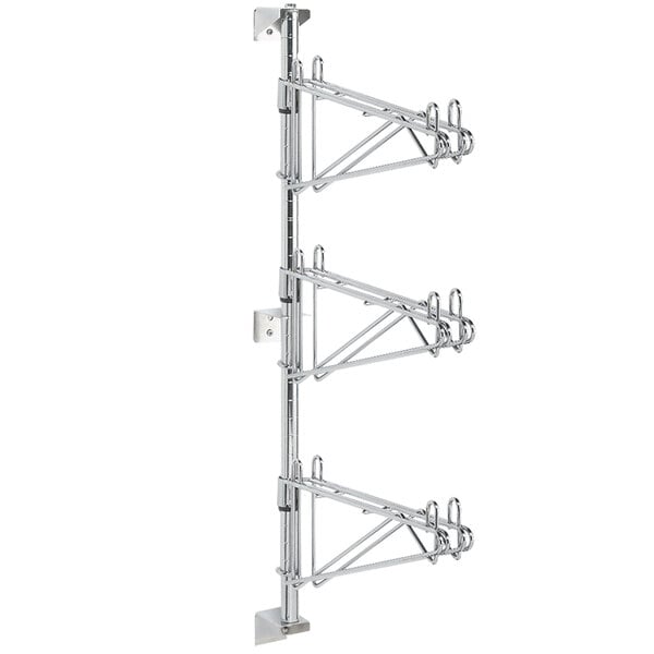 A chrome Metro wall mount with three levels.