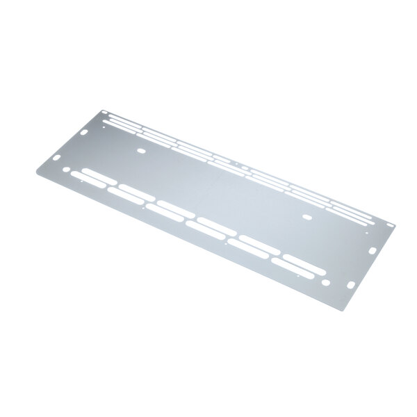A white rectangular Traulsen metal plate with holes.