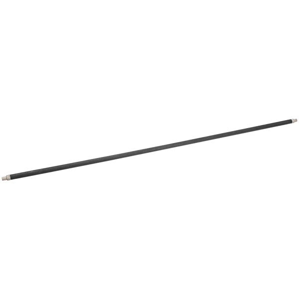 A long black metal bar with a white handle.
