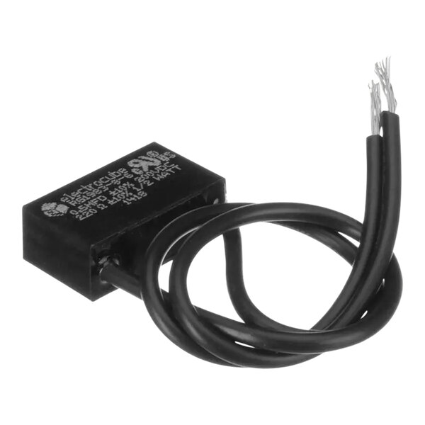 A black Convotherm electrical filter with a wire.