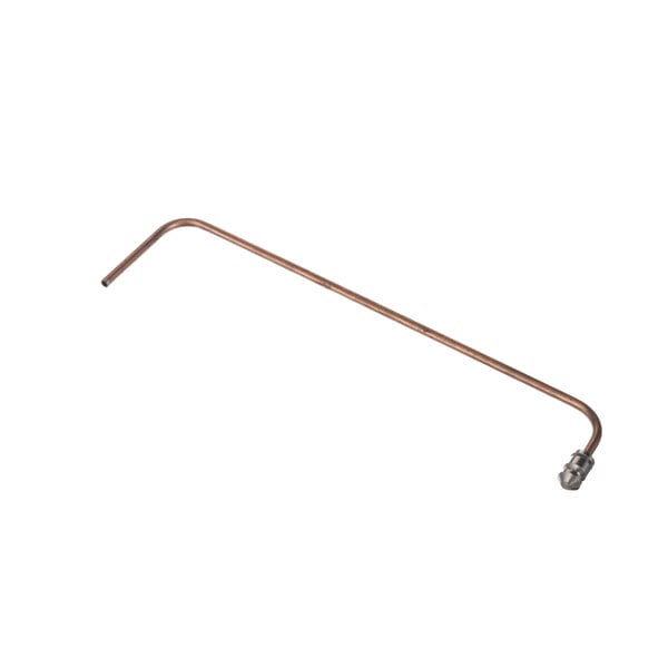 A long thin copper pilot tube with a bent tip.