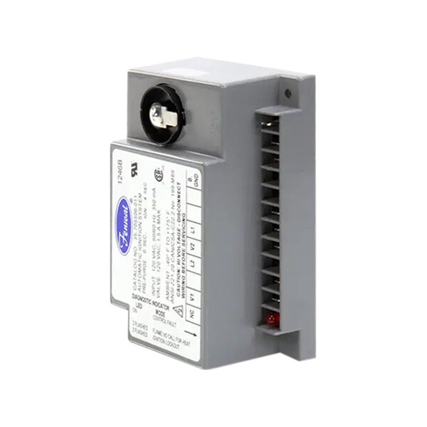 An Imperial Range ignition control module with a white label on a black circular electronic device.