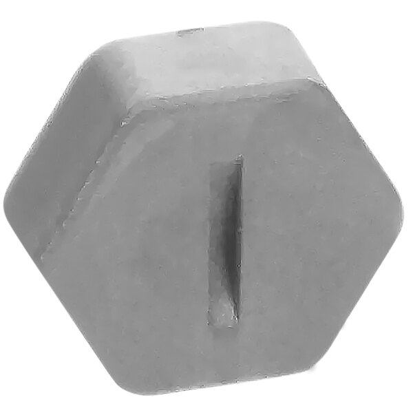 A grey hexagon shaped end cap for a Jet Tech dishwasher.