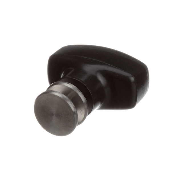 A black plastic and silver metal Bizerba knob.