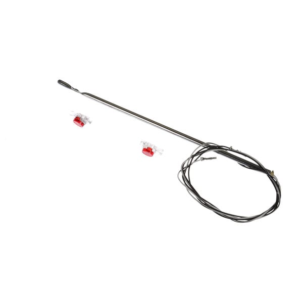 A long metal rod with a black and red cable attached.