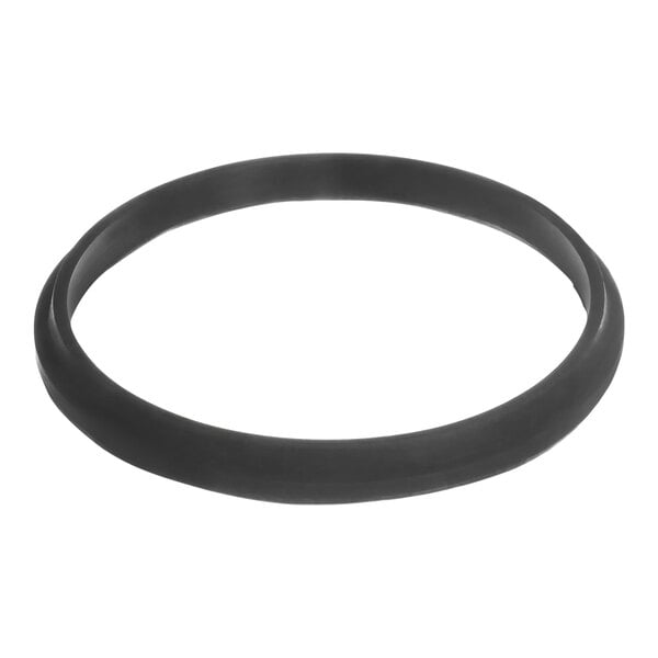 A black rubber gasket with a twist in it.