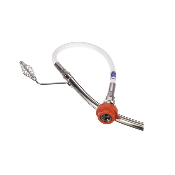 A Frymaster oil disc wand hose with a white and orange hose.