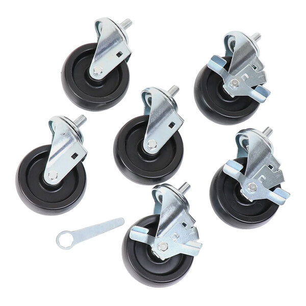 True 830278 4" Swivel Stem Casters - 6/Set