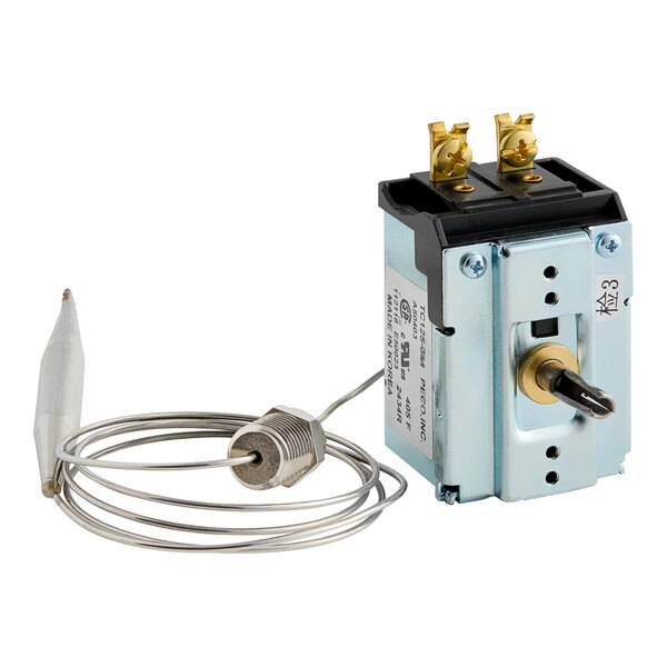 An American Range millivolt thermostat with wires.