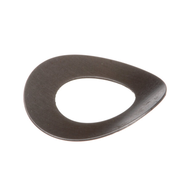 A close-up of a black metal Pitco washer with a hole in it.