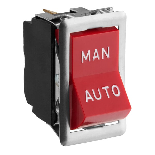 A red rocker switch labeled 'MAN' and 'AUTO' with a metal frame, used for Blodgett equipment.