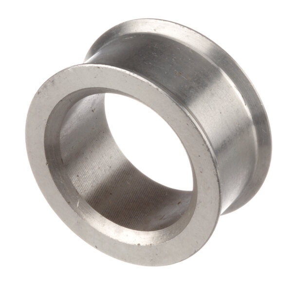 A close-up of a stainless steel metal ring.