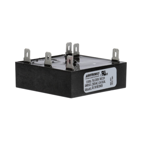 A black Crown Steam relay timer with two wires.