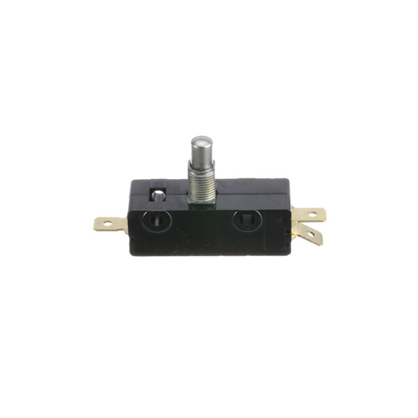 A black and silver Crown Steam Unimax door switch with a small knob.