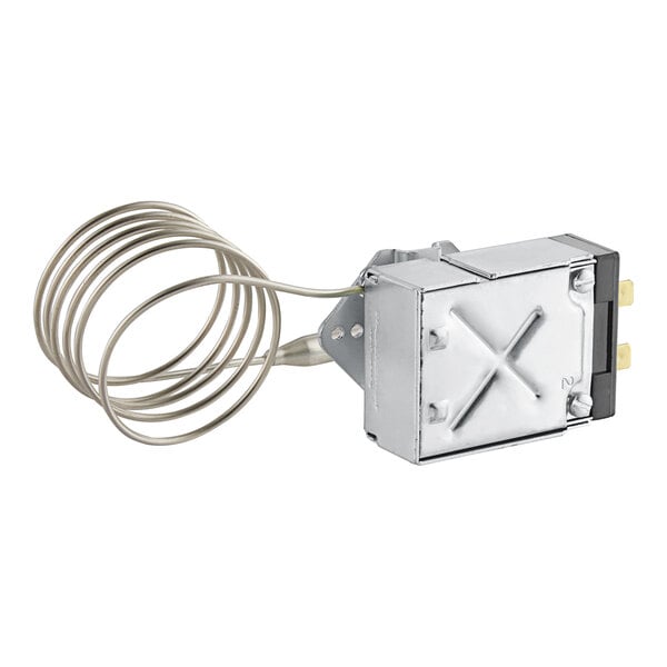 A Pitco electric thermostat with a wire attached.