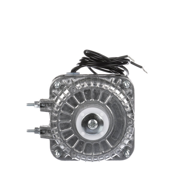 A close-up of a Fagor Commercial refrigeration fan motor.