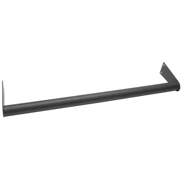 A black metal bar with screw holes on a white background.