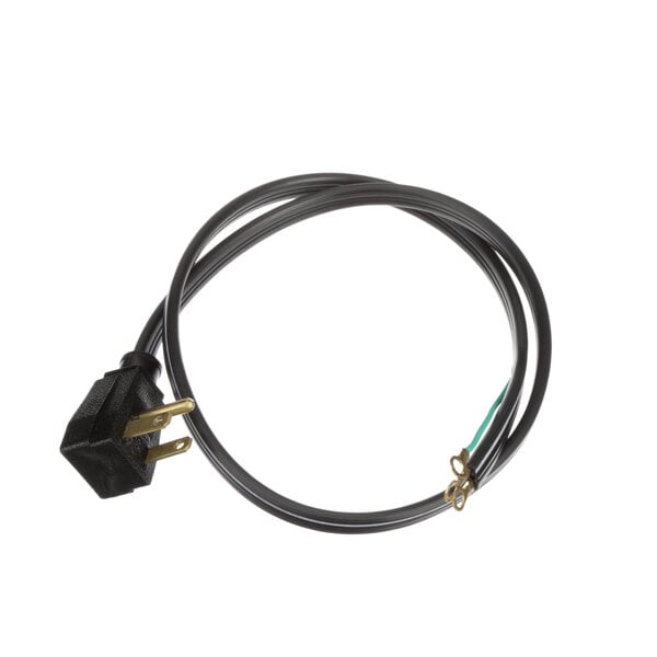 A black True Refrigeration power cord with a plug.