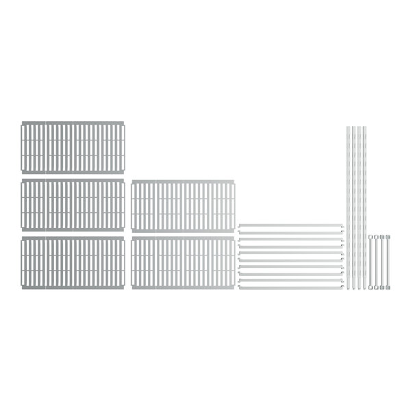 A grey Cambro Camshelving unit with metal vents.