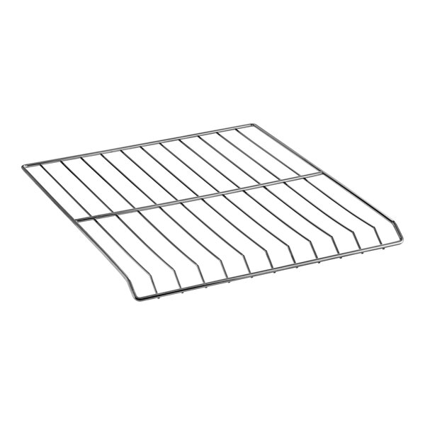 An Alto-Shaam metal rack with wire grid.