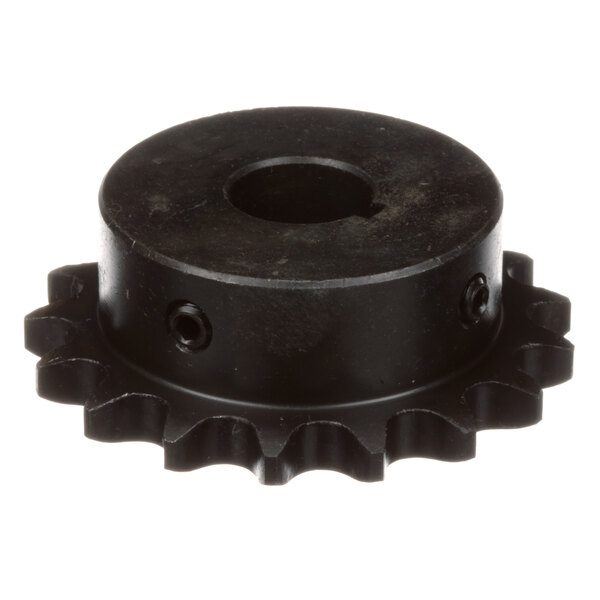 A black circular Blakeslee sprocket with holes on the side.