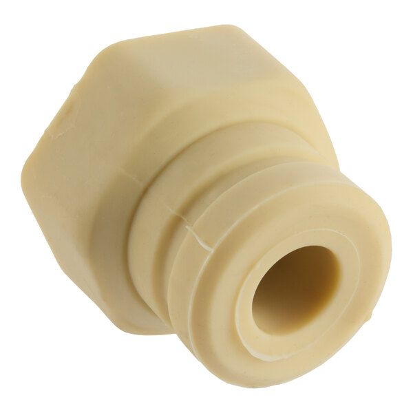 A beige Hobart 00-293856 wash arm plug made of plastic.