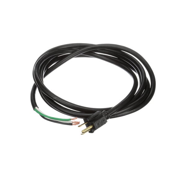 A black Vulcan cord set with green and white wires.