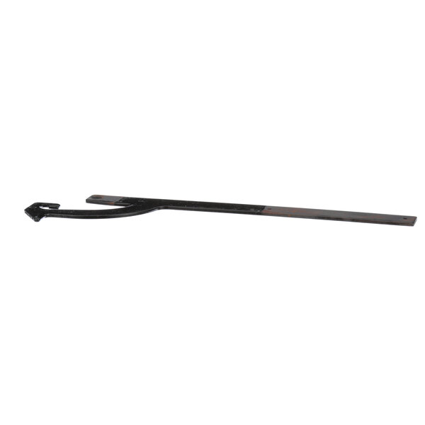 A black metal Southbend door stake with a long black handle.