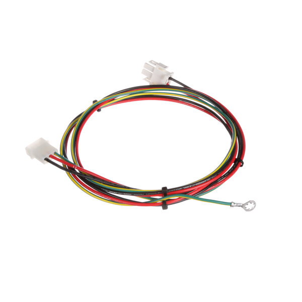 A Manitowoc Ice wiring harness with red, green, and white wires.