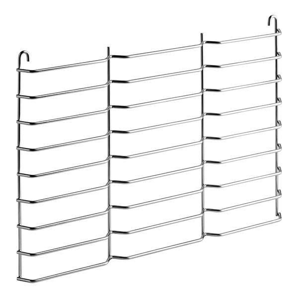 A Vulcan metal rack with many rows of wire shelves.