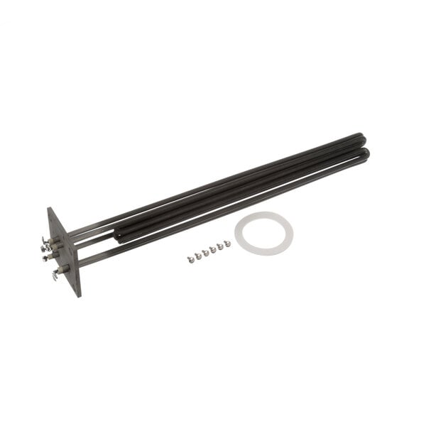 A black metal Vulcan heater element with screws.