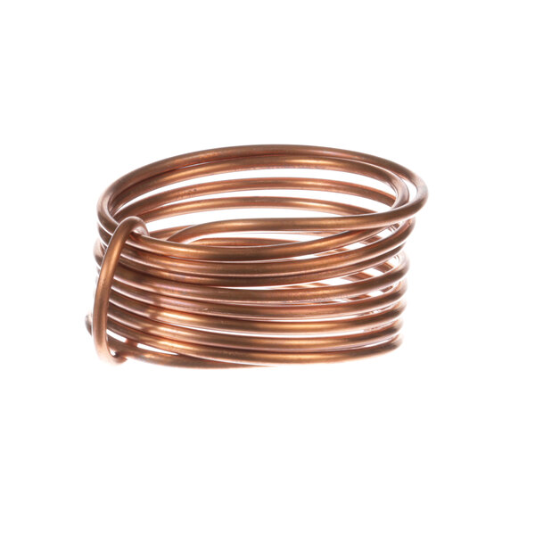 A close-up of a copper cap tube coil.