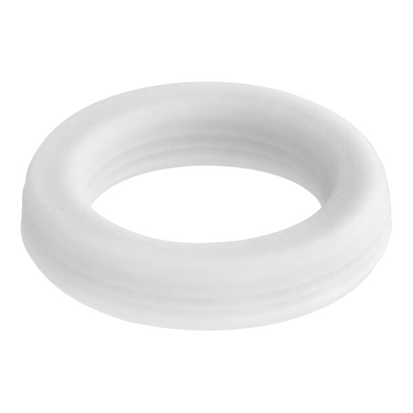 A white round rubber seal with a hole.