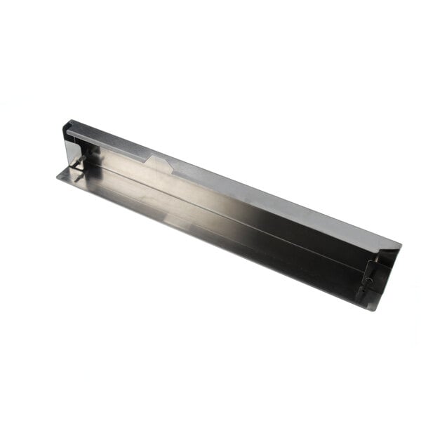 A stainless steel rectangular metal top cap with a metal handle.