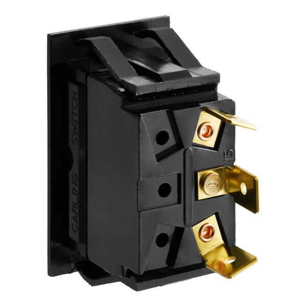 A black and gold electrical fan cook cool switch for Southbend equipment.